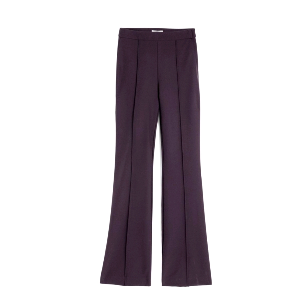 H&M High Waist Pant Superstretch Flared Size 2 Aubergine